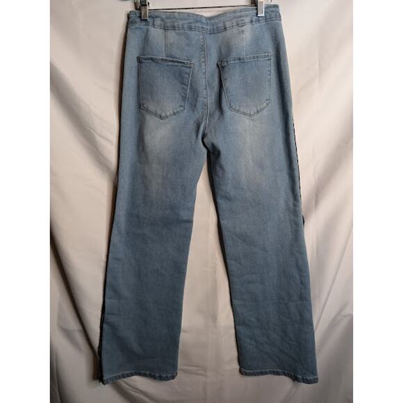 Rocks & Indigo flared jeans retro Side Strip with Snaps Size 8/28 Y2K 90's NWT - Picture 4 of 6